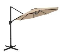 Parasol Cantilever Rond 308 X 248 Cm Avec Inclinaison Réglable Et Rotation 360° Style Moderne En Polyester Beige Helloshop26 20_0013002 Multicolore