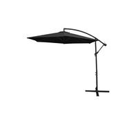 Parasol Cantilever Suspendu 3m Ombre Protection Uv Extérieur Jardin Terrasse Parasol Banane Inclinable Housse Imperméable Avec Manivelle Réglable Base Ronde Couleur Noir Noir