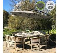 Parasol Cantilever Beige & Base Ronde Beige