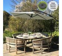 Parasol Cantilever Suspendu 3m Ombre Protection UV Extérieur Jardin Terrasse Beige G