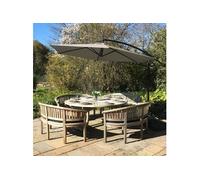 Parasol Cantilever Suspendu 3m Ombre Protection Uv Extérieur Jardin Terrasse Parasol Banane Inclinable Housse Imperméable Avec Manivelle Réglable Couleur Beige Beige