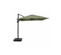 Parasol carré 3x3 déporté rotatif vert en aluminium PALATINO