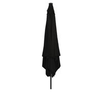 Parasol Carré Vidaxl Avec Lumières Led 295x245 Cm En Noir