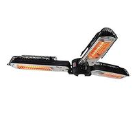 Parasol chauffant d'extérieur - Chauffage d'appoint électrique infrarouge avec 3 panneaux chauffants pour un chauffage efficace dans les pergolas ou tonnelles, design pliable