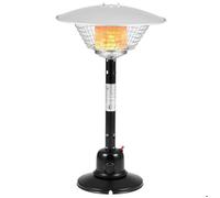 Parasol Chauffant Extérieur Gaz 4000W COSTWAY-Rayon 1,37m-Compatible Butane et Propane-Régulateur,Tuyau 2 m-Anti-basculement-Noir