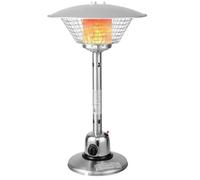 Parasol Chauffant Extérieur Gaz 4000W COSTWAY-Rayon 1,37m-Compatible Butane et Propane-Régulateur,Tuyau 2 m-Anti-basculement-Argent