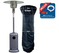 Parasol chauffant gaz FAVEX - Gris - 13 kW - Housse et connectique incluses
