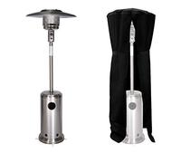 Parasol Chauffant Oslo - Chauffage D'extérieur Gaz - Acier Inox + Housse Gris