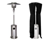 Parasol chauffant OSLO - chauffage d'extérieur gaz - acier inox + housse