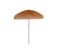 DCB Garden Parasol Hawai clair à franges acier finition bois naturel