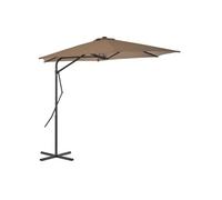 Parasol d extérieur avec mât en acier 300 cm Taupe