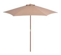 vidaXL Parasol d'extérieur avec mât en bois 270 cm taupe 44516