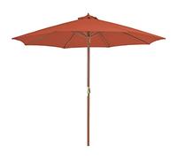 Parasol d extérieur avec mât en bois 300 cm terre cuite
