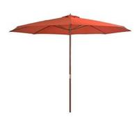 Parasol d extérieur avec mât en bois 350 cm Terre cuite Terre cuite G