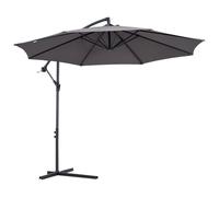 Parasol D?Port? Octogonal Inclinable Manivelle Pied Acier ? 3 X 2,5h M Gris