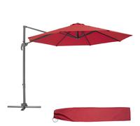 Parasol Daria 300 Cm Avec Housse De Protection - Rouge Bordeaux Rouge