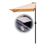 Parasol de à moitié rectangulaire extérieur avec Berceau de Parapluie de Mur en Acier 2x1m Facile à Utiliser Aucune Base requise
