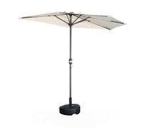 Parasol de balcon Ø250cm - CALVI - Demi-parasol droit. mât central en aluminium avec manivelle d’ouverture. toile sable