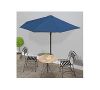 vidaXL Parasol de balcon Demi 300x150x253 cm mât en aluminium Bleu