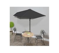 Parasol de Balcon avec Mât en Aluminium Parasol de Patio Jardin Terrasse Anti-UV Anti-décoloration Extérieur Noir 312500