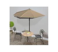 Vidaxl Parasol De Balcon Avec Mât En Aluminium Taupe 270x135 Cm Demi Gris