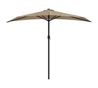 Parasol de balcon avec mât en aluminium Taupe 270x144 cm Demi