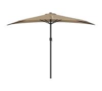 Parasol de balcon avec mât en aluminium taupe 300 x 150 cm demi Helloshop26 02_