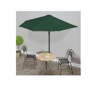 vidaXL Parasol de balcon avec mât en aluminium Vert 300x150 cm Demi Vert