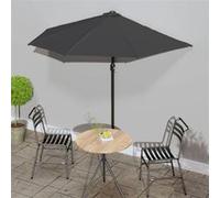 Parasol de balcon et mât en aluminium Anthracite 270x144cm Demi Anthracite G