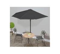 vidaXL Parasol d'Extérieur Mât Aluminium 300x155 cm Anthracite Jardin Plage 44593