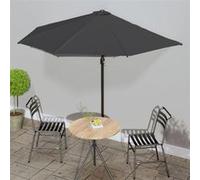 vidaXL Parasol d'Extérieur Mât Aluminium 300x155 cm Anthracite Jardin Plage 44593