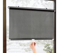 Parasol De Balcon Rétractable, Store à Ventouse, Rideau Occultant, Fenêtre à Usage Domestique Pare-Soleil Salle De Bain Heat Insion Stores Occultants, 6 Tailles, Black, W58xL125cm/23x49in