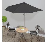 Parasol de balcon semi-circulaire - Anthracite - 300 x 155 cm - Avec mât en aluminium - Pour terrasse et extérieur - Protection UV - Voile d'ombrage - Protection solaire