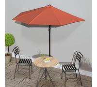 Parasol de balcon semi-circulaire - Mât en aluminium - Terre cuite - 270 x 144 x 222 cm - Protection solaire anti-UV - Pour l'extérieur, la terrasse, la terrasse