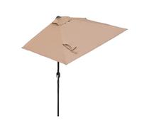 Parasol de balcon semi-rond - 200 x 100 cm - Avec manivelle et 5 baleines - Protection UV - 250 x 130 cm - Parfait pour terrasse et terrasse