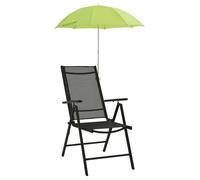 Parasol de chaise de camping - vidaXL - Vert - 105 cm - Acier galvanisé - 170T polyester - Pince intégrée