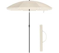 Parasol De Jardin Ø 2 M, Ombrelle, Baleines En Fibre De Verre, Avec Sac, Beige