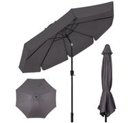 Parasol de Jardin 2.9 m, Parasol Droit Inclinable avec Manivelle, UPF 30+, Métal et Polyester, Gris