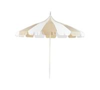 Parasol de Jardin 245 cm en Aluminium Tissu Polyester Beige et Blanc Minoa