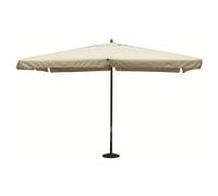 Parasol de jardin 3 x 4 avec mât central en bois, toile beige pour extérieur, restaurants, glaciers, bars, hôtels