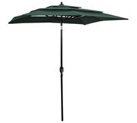 Parasol de Jardin à 3 niveaux avec Mât en Aluminium Abri Terre Cuite vidaXL