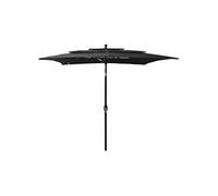 Vidaxl Parasol À 3 Niveaux Avec Mât En Aluminium Noir 2,5x2,5 M Noir