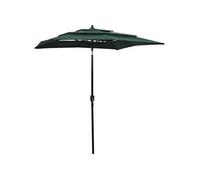 Vidaxl Parasol À 3 Niveaux Avec Mât En Aluminium Vert 2x2 M Vert