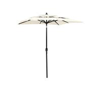 vidaXL Parasol de Jardin à 3 niveaux avec Mât en Aluminium, Pare-soleil de Patio, Abri de Soleil, Parasol de Plage Terrasse, 313844 Beige G
