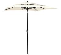Parasol de Jardin à 3 niveaux avec Mât en Aluminium Pare-soleil Noir vidaXL