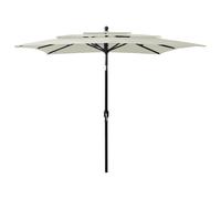 Parasol de Jardin à 3 niveaux avec Mât en Aluminium Pare-soleil Sable vidaXL