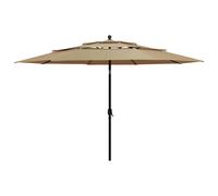 Parasol de Jardin à 3 niveaux avec Mât en Aluminium Pare-soleil Sable vidaXL