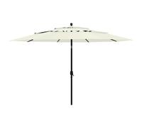 vidaXL Parasol à 3 niveaux avec mât en aluminium Sable 2,5 m