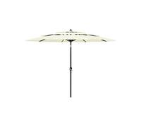 Parasol de jardin à 3 niveaux avec mât en aluminium sable 3 m