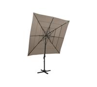 Vidaxl Parasol À 4 Niveaux Avec M?T En Aluminium Taupe 250x250 Cm Gris
